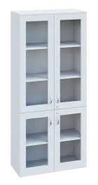 SPO 33 skříň 4-dveřová/ sklo lamino - bílá